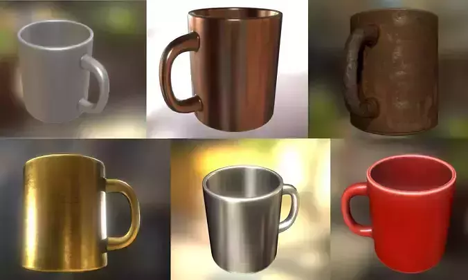 Coffee Cup Pack  - Gameready - PBR