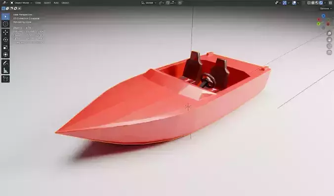 Speedboat Low Poly