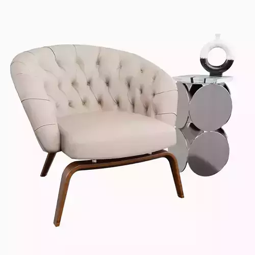 Armchair table and decor