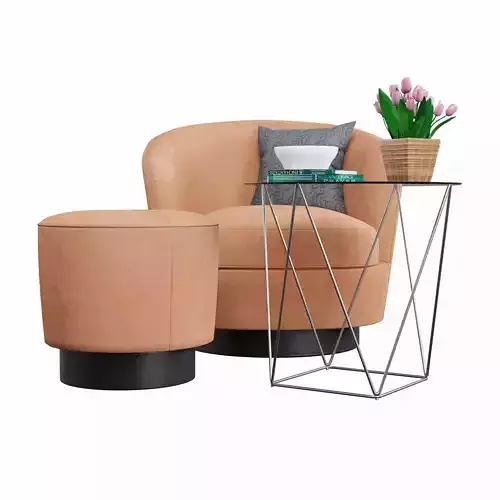 armchair with living room intorior set