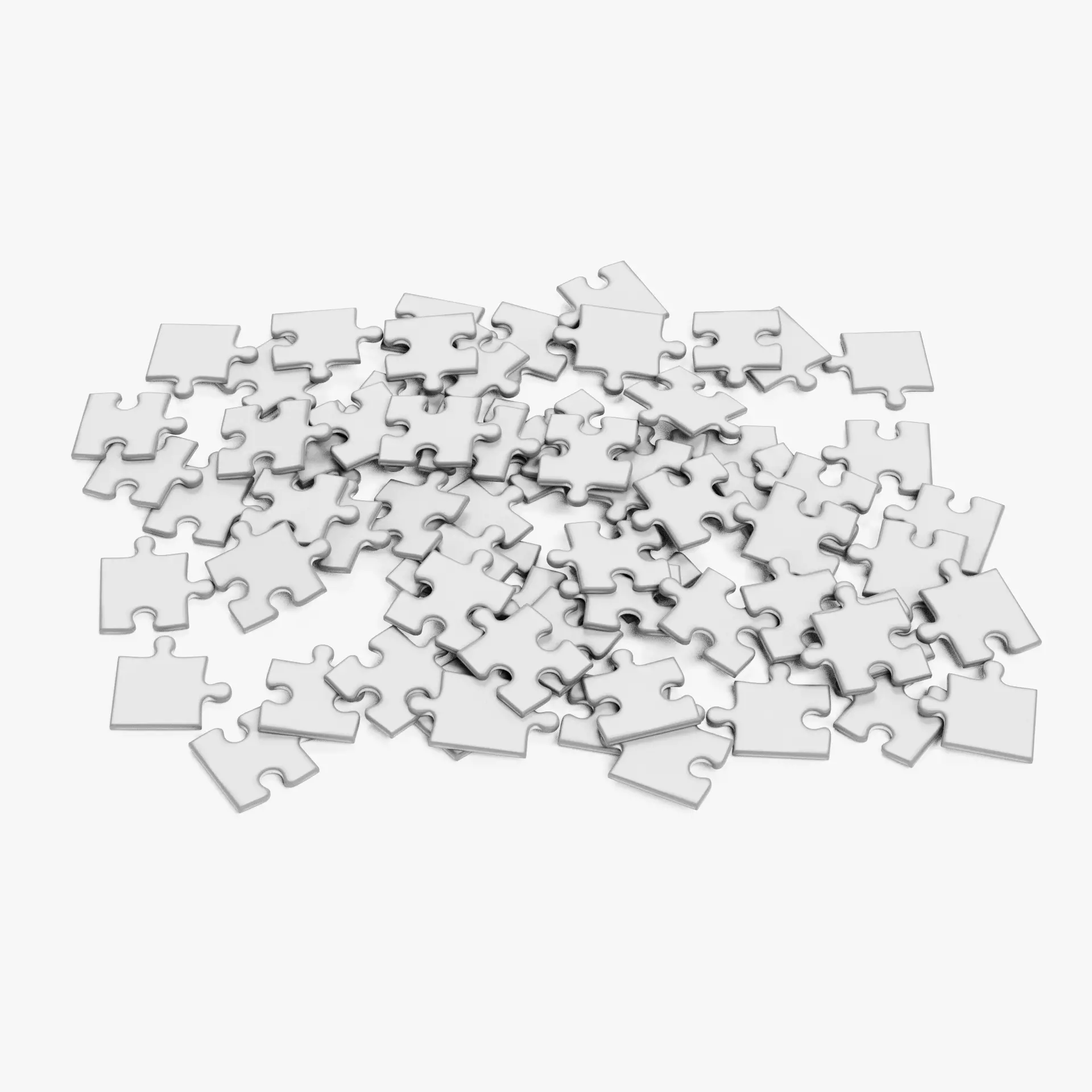 Puzzle V4 - Scattered Jigsaw Pieces Pile 3D model