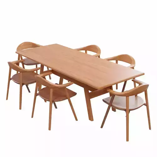 Wood dining table