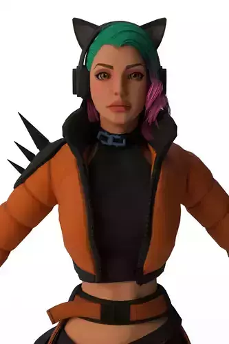 Cyber Street Hero - Stylized Female Character