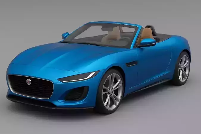 High Quality Convertible Sports Car 3D Model  Detailed Exterior