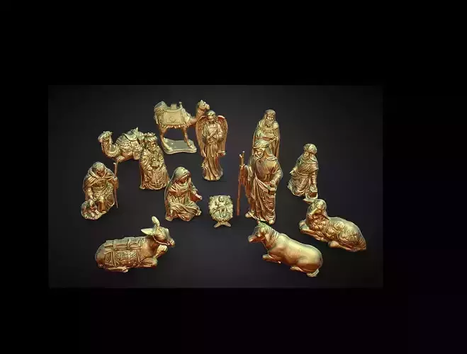 nativity scene 14 complete piece set with manger