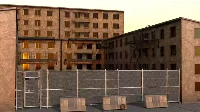 Post-apocalypse barricade scene