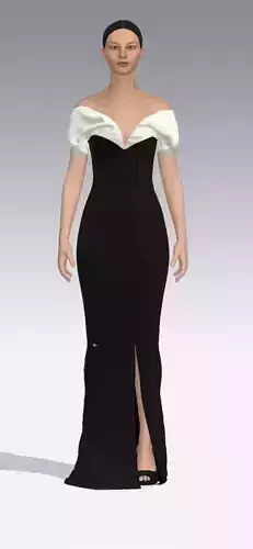 dress heart neckline  love slevee with bra 