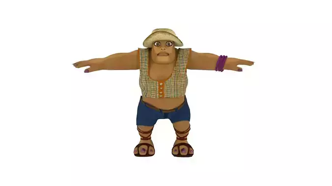 Low-Poly Animated Cartoon Character fat