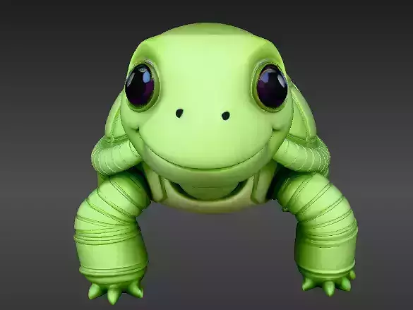 Baby Turtle Cute Articulated Tortoise 3D Print Model