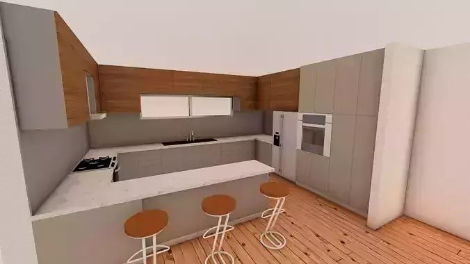 Modern U-Shaped Kitchen Interior