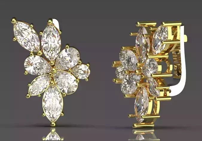 Wedding jewellry stl 3d Hoop Earrings model je0020