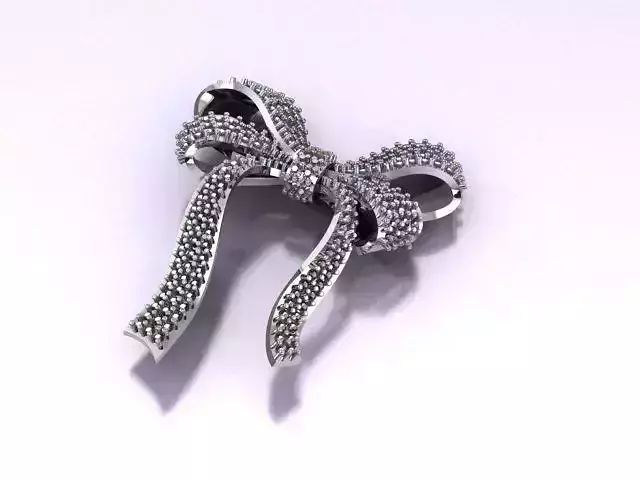Elegant Diamond Bow Pendant