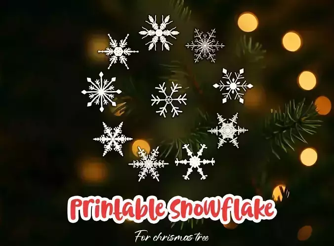 3D Printable Snowflake Ornaments - Christmas Decoration Set