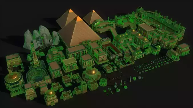 Ancient Egyptian City Pack Low-poly 3D model 7