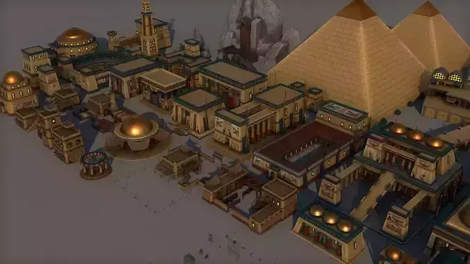 Ancient Egyptian City Pack Low-poly 3D model 6