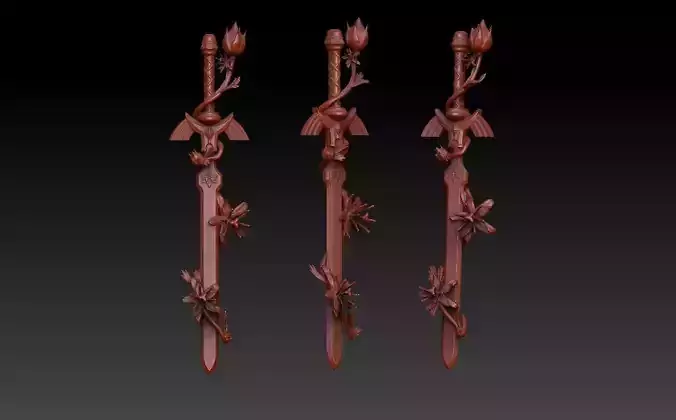 Floral Fantasy Sword -3D Printable Model
