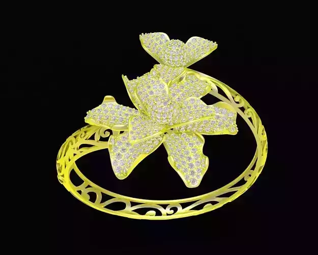 Luxury Floral Diamond Bangle for Women 77a 