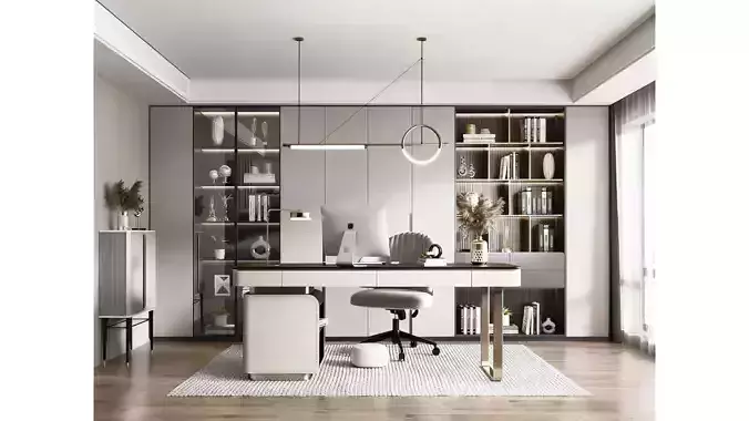 Modern Light Luxury Study Room