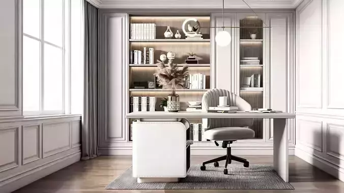 Modern Light Luxury Study Room