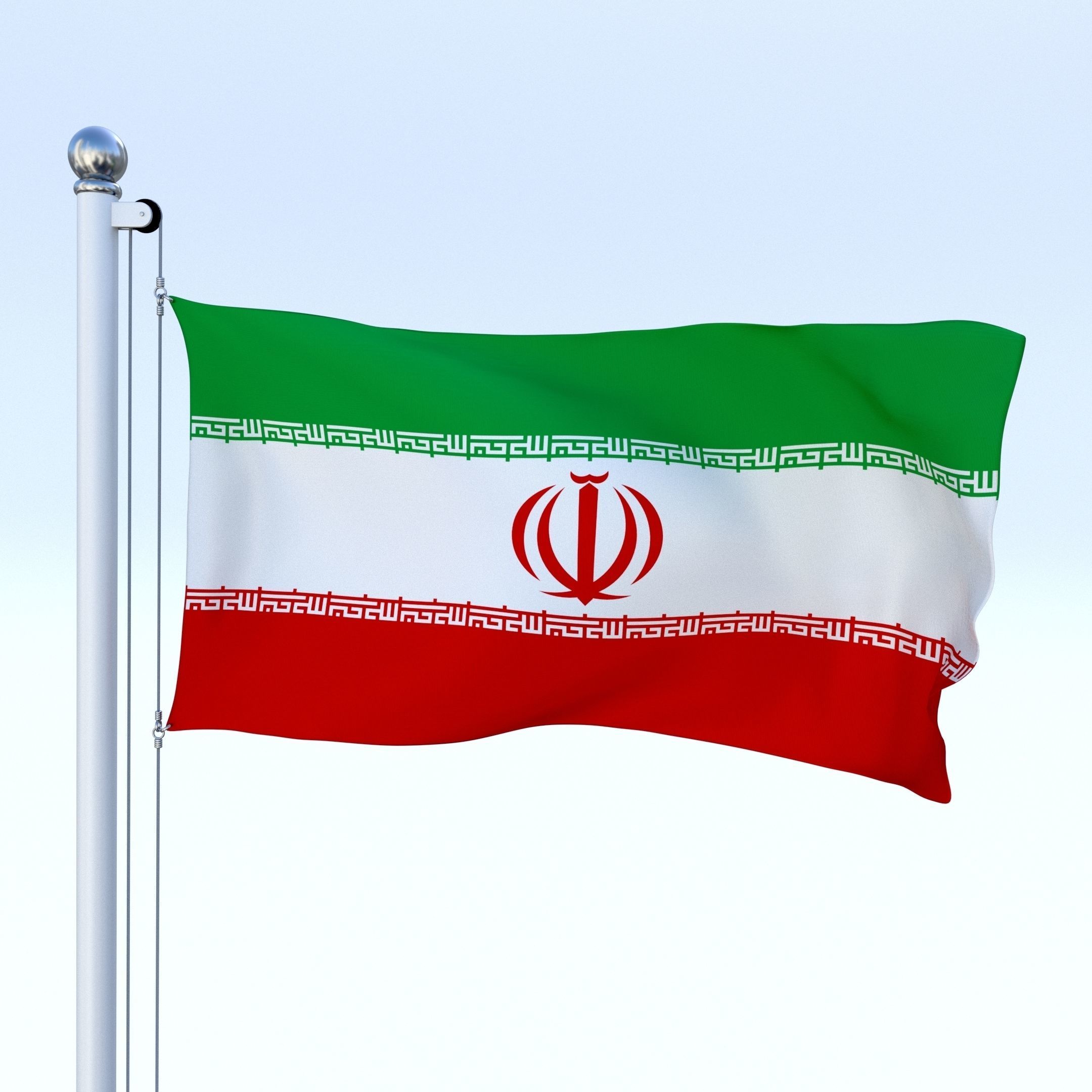 Animated Iran Flag Low-poly 3D model_21