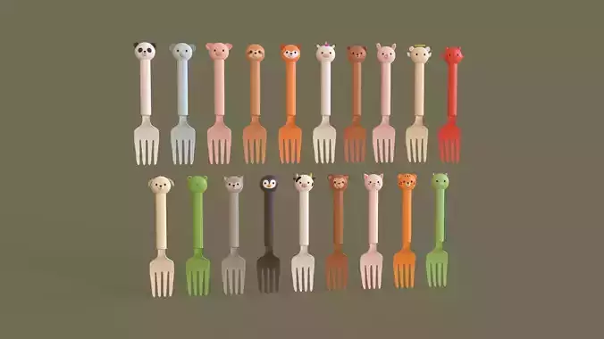 Cartoon Forks Plastic Pack 01