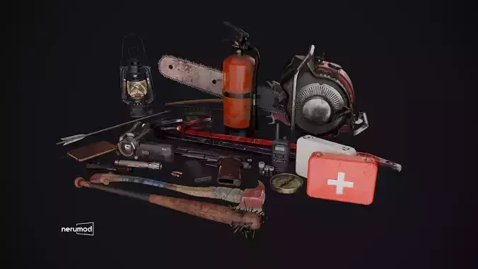Post Apocalyptic Survival Weapons and Tools Pack PBR Assets