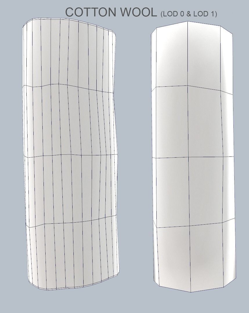Cotton Wool PBR Game Ready Low-poly 3D model_3