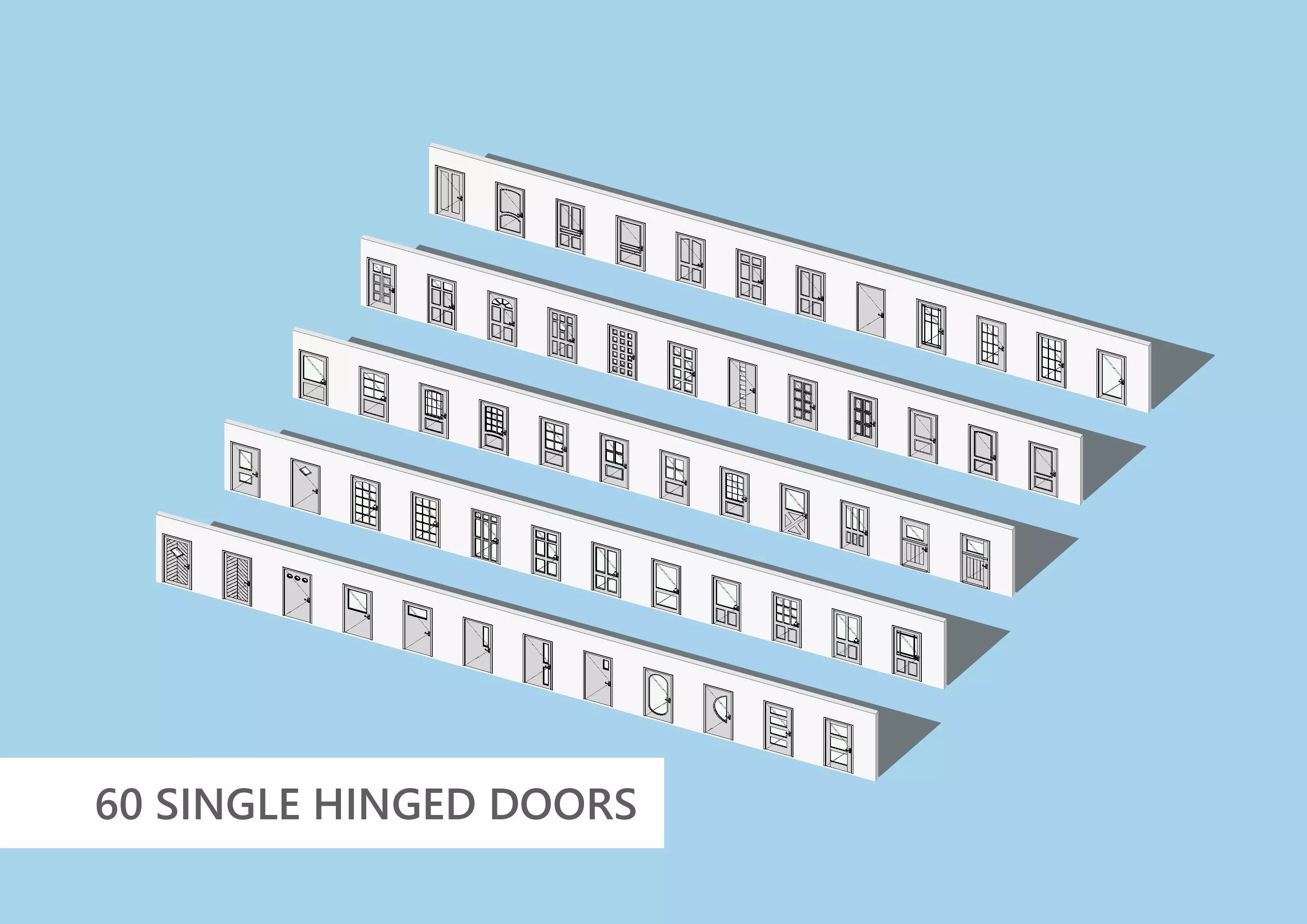 Doors Collection - 60 Pieces Low-poly 3D model