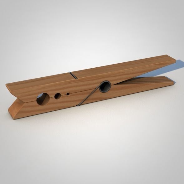 ClothesPin wooden clothes peg 3D model