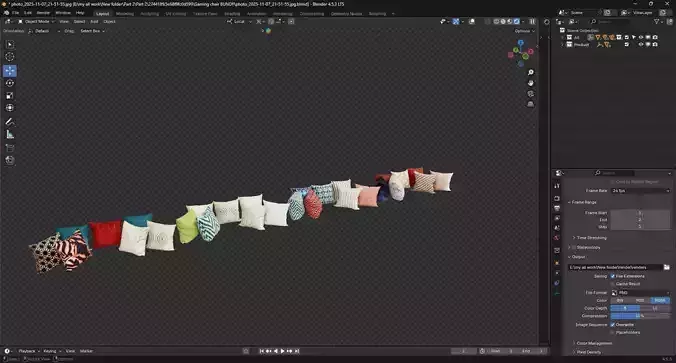 pillow collection 3D model 7