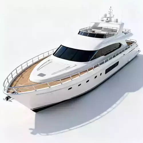 Modern Luxury Superyacht 3D Model - Ocean Mega Yacht