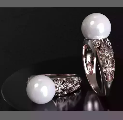 Artistic pearl ring