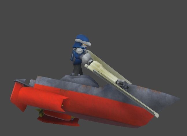 Robot boat1 Low-poly 3D model_5