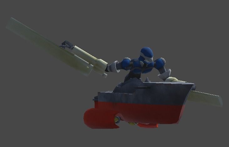 Robot boat1 Low-poly 3D model_4