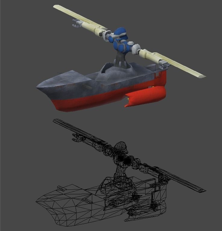 Robot boat1 Low-poly 3D model_10