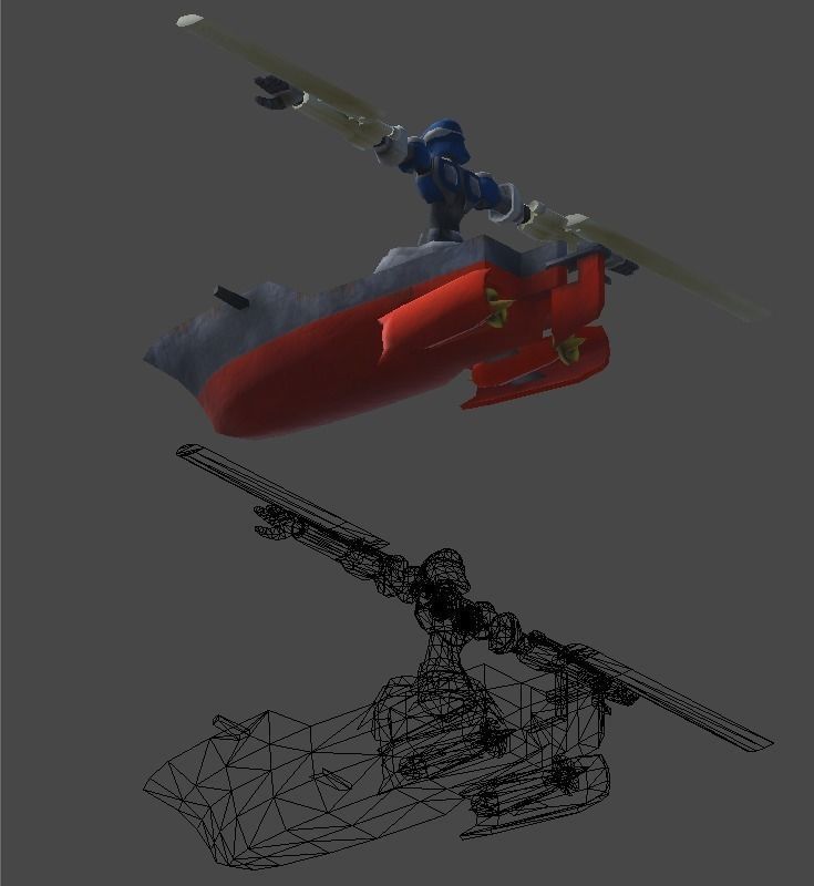 Robot boat1 Low-poly 3D model_11