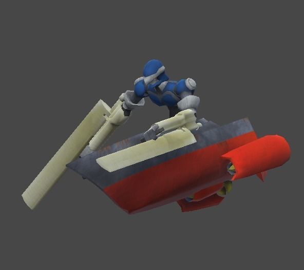 Robot boat1 Low-poly 3D model_6