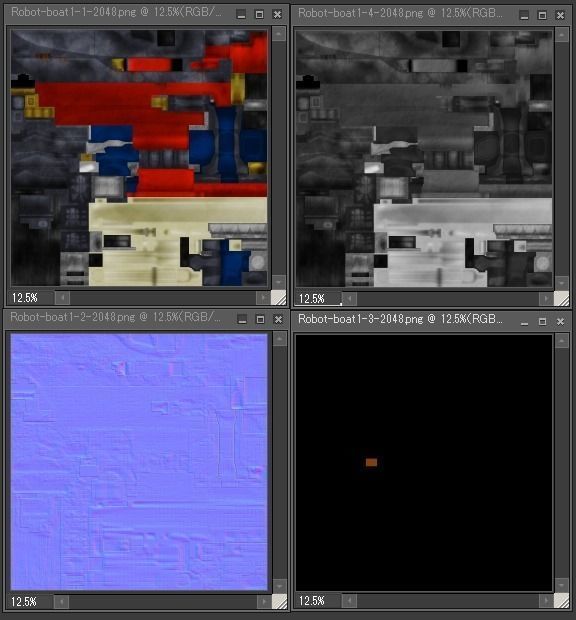 Robot boat1 Low-poly 3D model_12