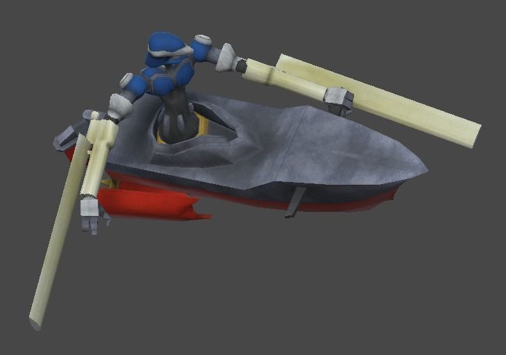 Robot boat1 Low-poly 3D model_8