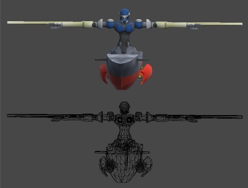 Robot boat1 Low-poly 3D model_9