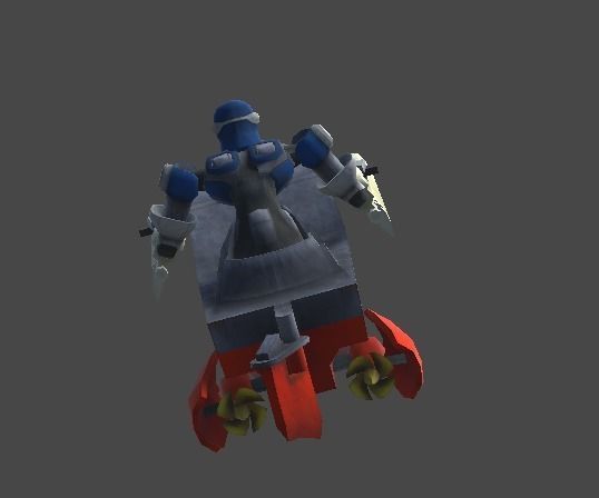 Robot boat1 Low-poly 3D model_3