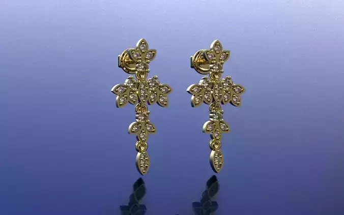 Earring Delicate Leaves  - Jewelry 3D -  BR-36 3D print model