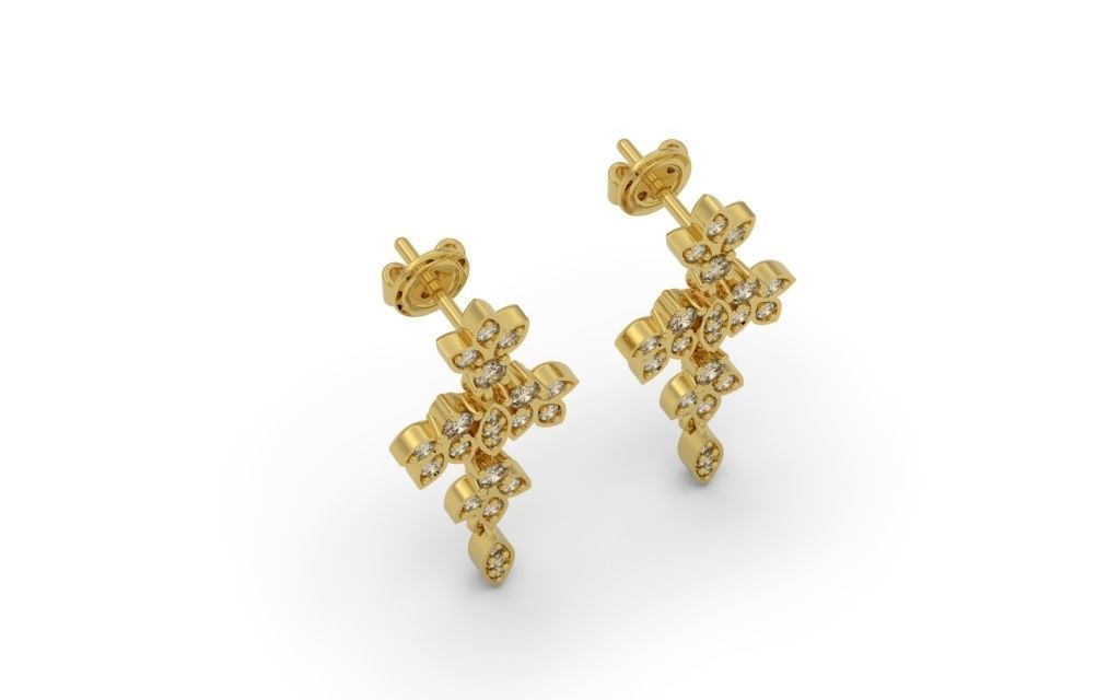 Earring Delicate Leaves - Jewelry 3D - BR-36 3D print model_6