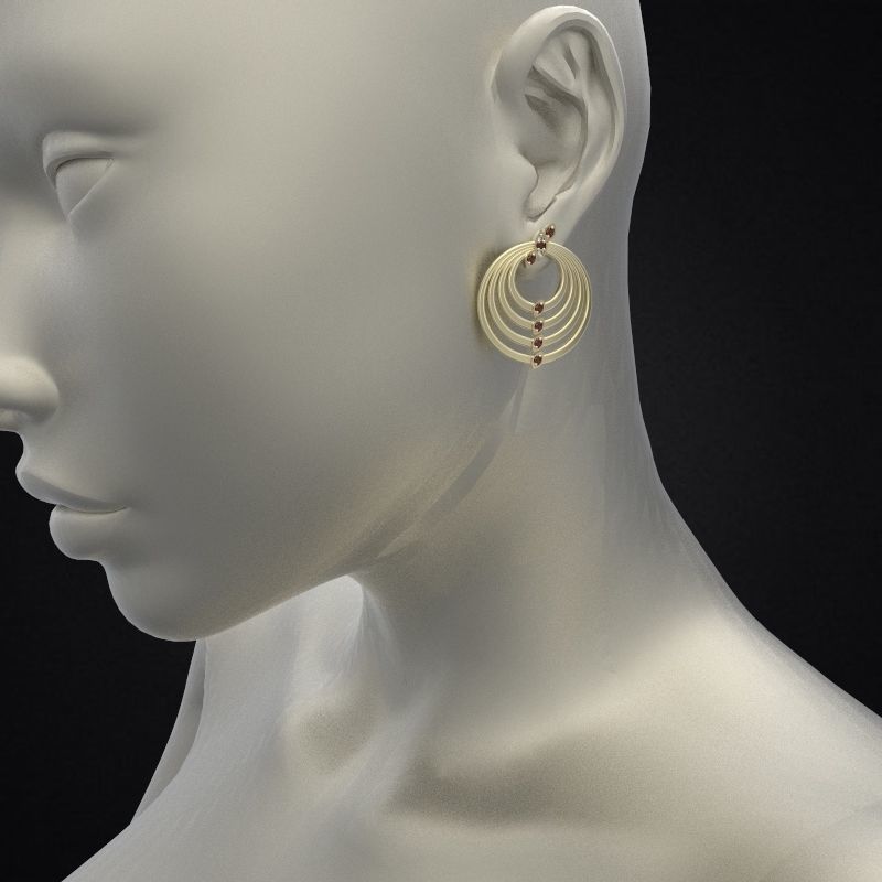 Earring Delicate Leaves - Jewelry 3D - BR-42 3D print model_11