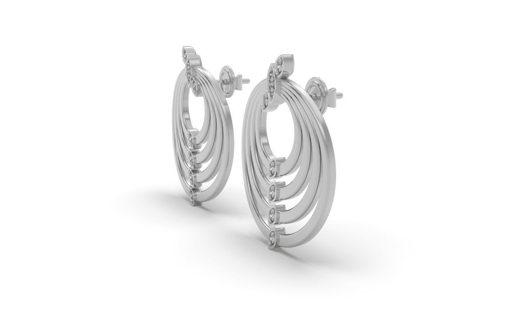 Earring Delicate Leaves - Jewelry 3D - BR-42 3D print model_3