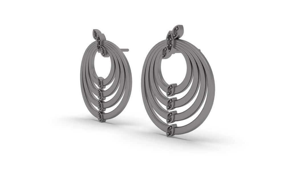 Earring Delicate Leaves - Jewelry 3D - BR-42 3D print model_21