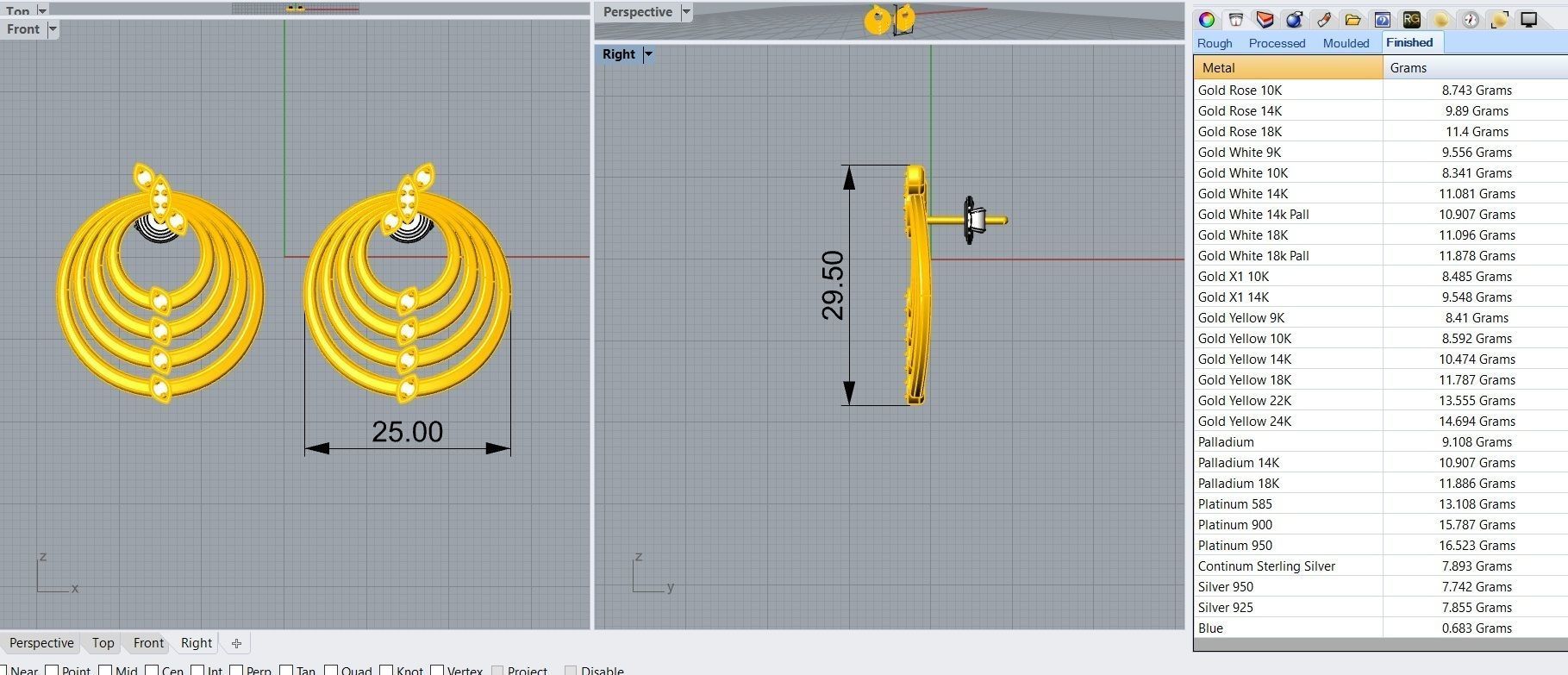 Earring Delicate Leaves - Jewelry 3D - BR-42 3D print model_1