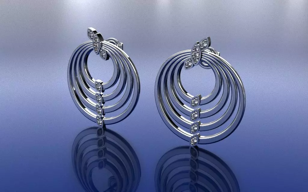 Earring Delicate Leaves - Jewelry 3D - BR-42 3D print model_0