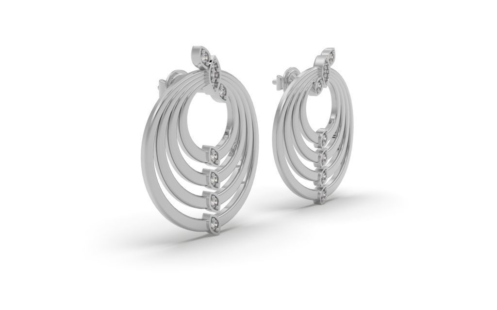 Earring Delicate Leaves - Jewelry 3D - BR-42 3D print model_18