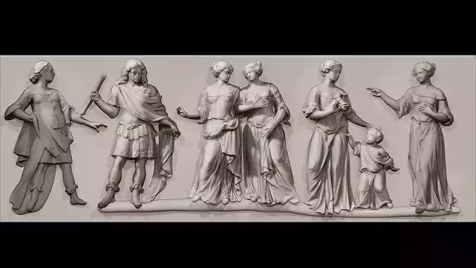 Classic French Bas Relief Sculpture